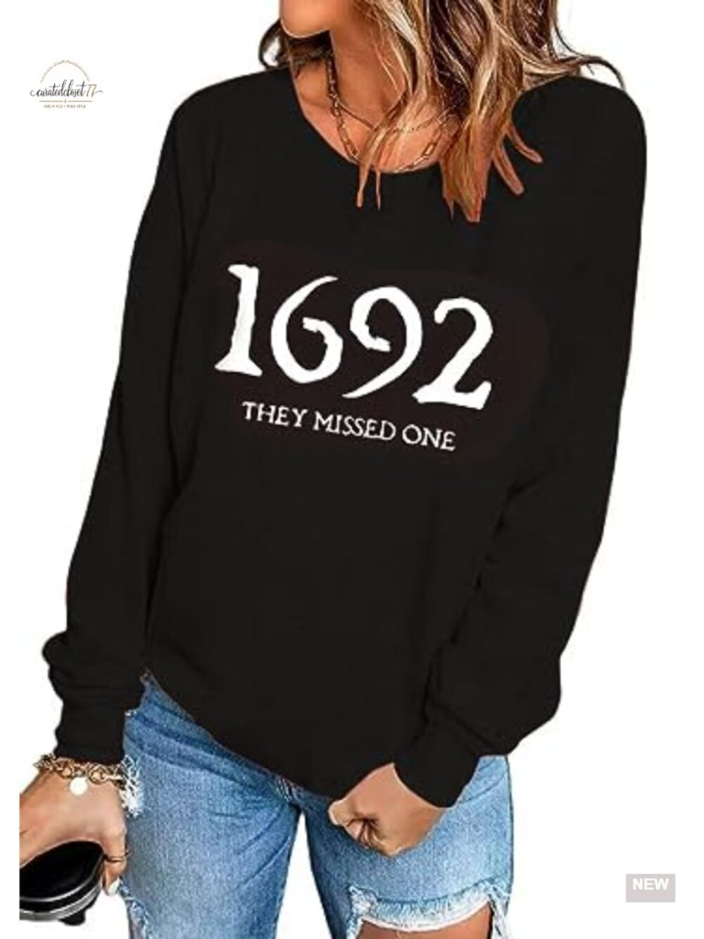 Women's Halloween 1692 They Missed One Long Sleeve Pullover Sweatshirt